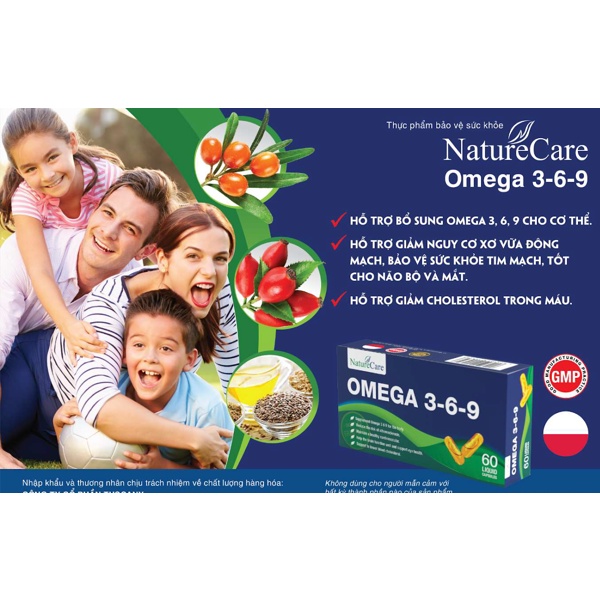 OMEGA 3-6-9 NATURECARE Viên Uống Bổ Sung Omega 3,6,9 Hộp 60 Viên