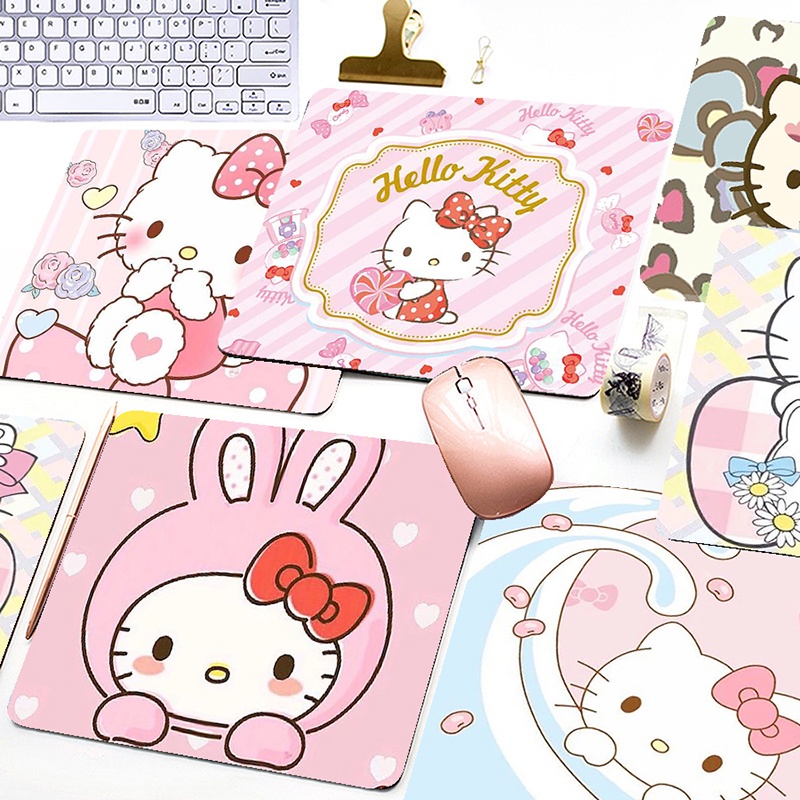 Tấm Lót Chuột Và Bàn Phím Máy Tính Chống Trượt In Hình Hello Kitty