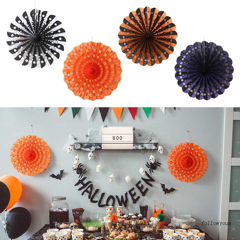 Quạt Giấy Hình Đầu Lâu Trang Trí Halloween