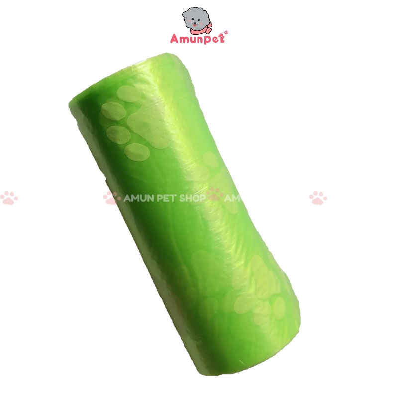 Túi Nilon Đựng Phân Cho Chó Mèo Thú Cưng 15 túi/cuộn Túi Hốt Phân Rác Tự Phân Huỷ Amun Pet