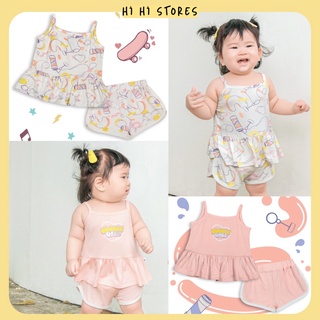 Chaang bộ 2 dây cotton mùa hè cho bé gái Active SS2022D05