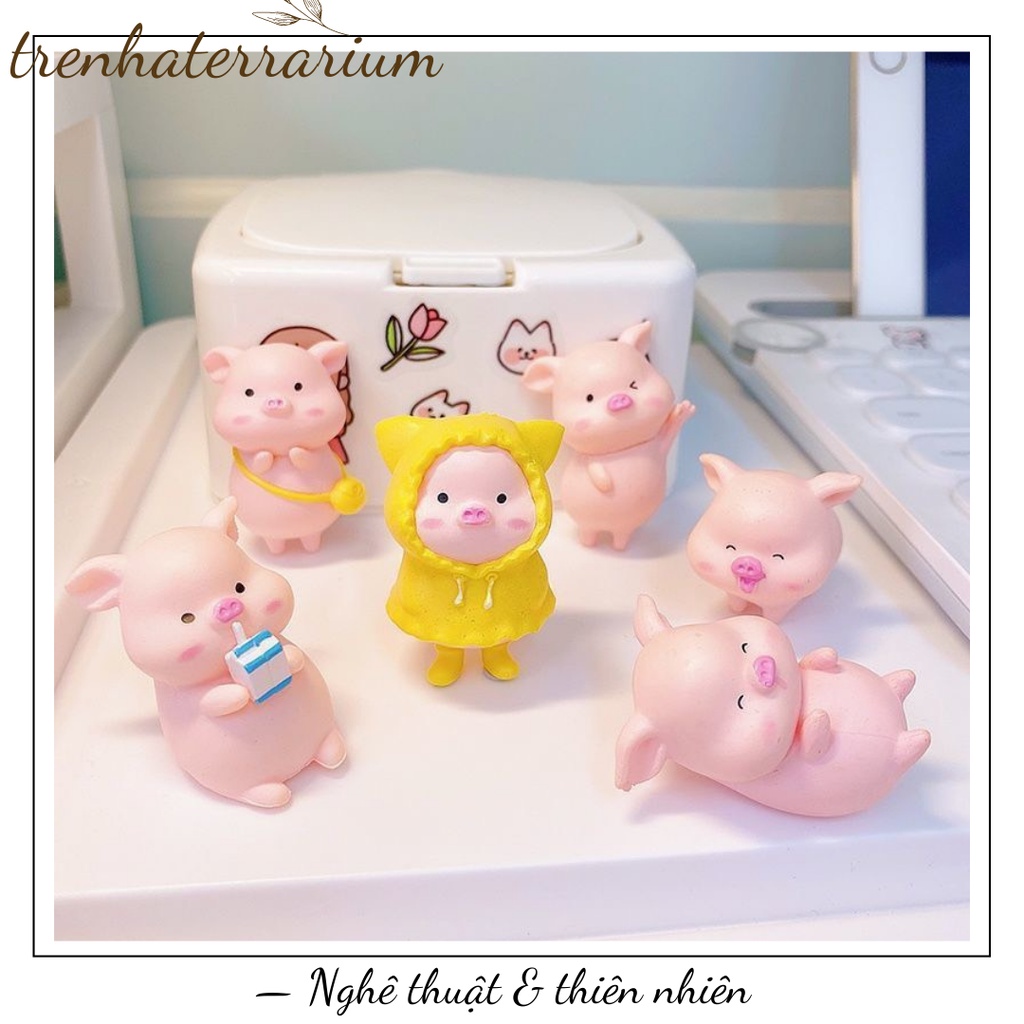 Tiểu cảnh heo đất trang trí sân vườn, vi cảnh, terrarium