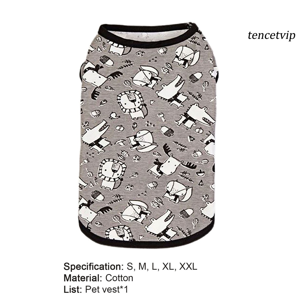 Áo Thun Cotton Thoáng Khí In Họa Tiết Hoạt Hình Cho Thú Cưng