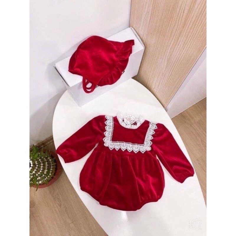Tổng hợp body nhung đỏ cho bé