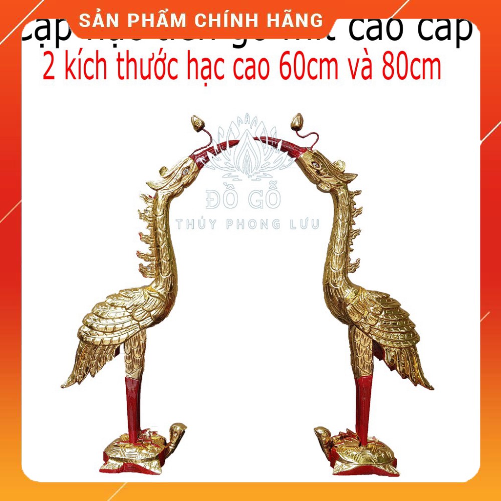 Cặp hạc tiên-hạc cúng gỗ mít thiếp vàng sang trọng