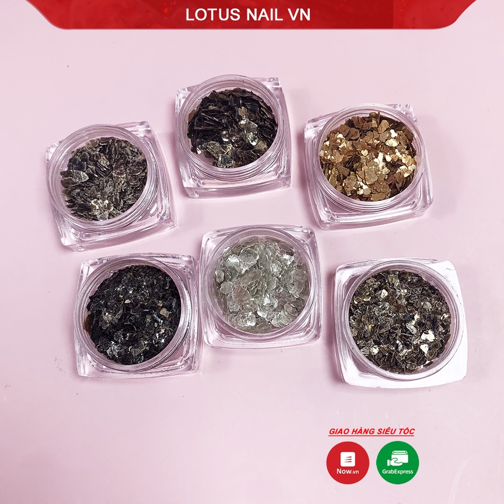 Set phụ kiện nail, vảy cá trang trí móng 6 màu