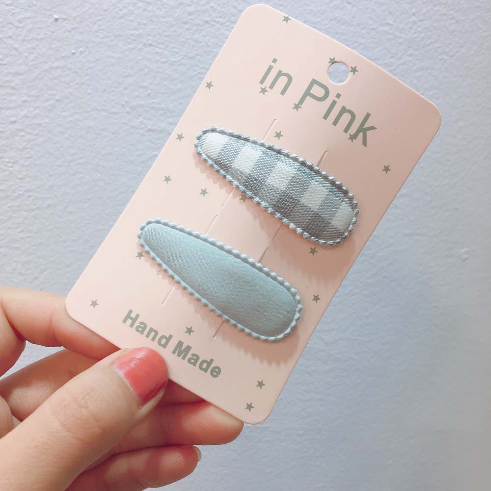 Kẹp Tóc Hình Vuông Họa Tiết Caro Cho Mẹ Và Bé