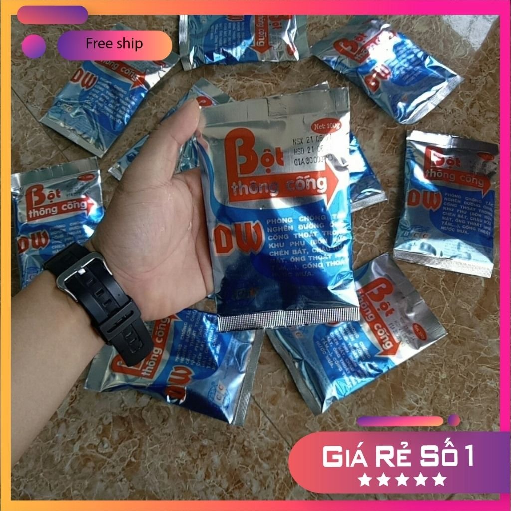 bột thông tắc cống cực mạnh bồn cầu đường ống bồn rửa mặt rửa bát chính hãng công ty sh.07