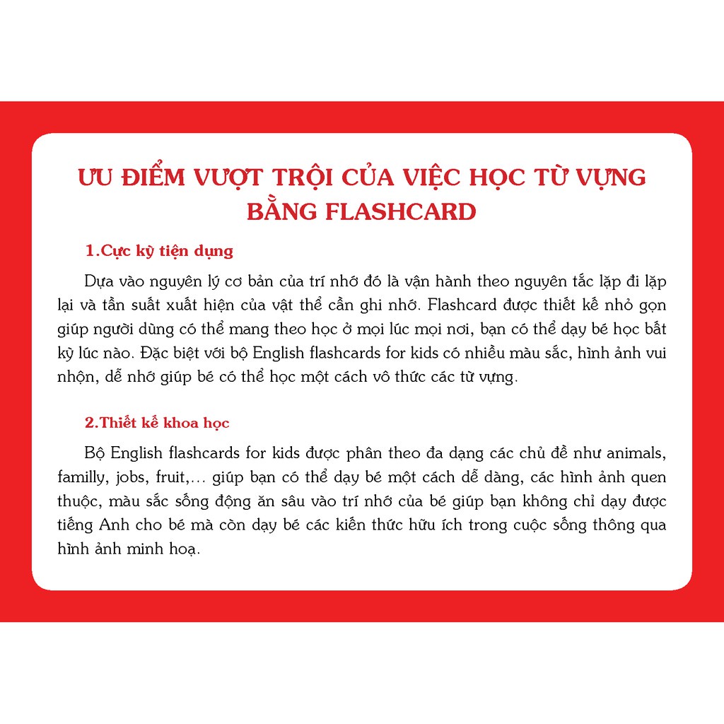 Sách - English Flashcards for kids (Bộ thẻ Tiếng Anh)- Dạy Trẻ Theo Phương Pháp Glenn Doman Kèm Quà tặng