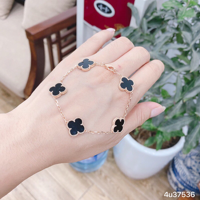 Lắc tay cỏ 4 lá mạ vàng