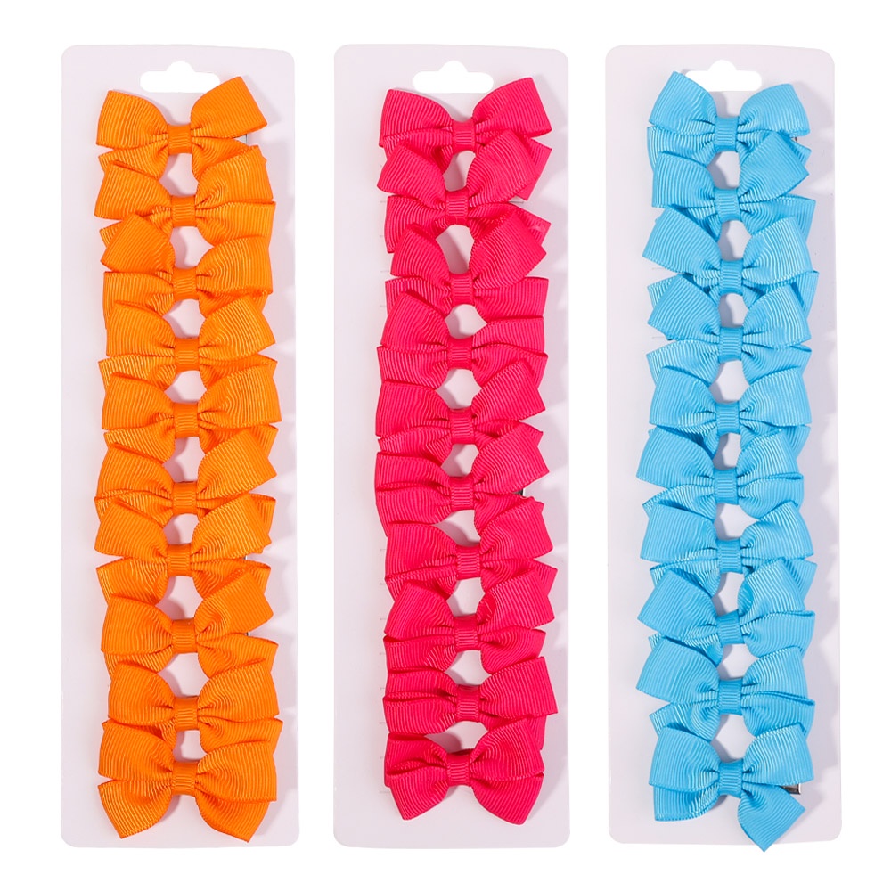 Set 10 kẹp tóc KIDSBOWS trang trí nơ màu sắc xinh xắn thời trang dành cho bé gái