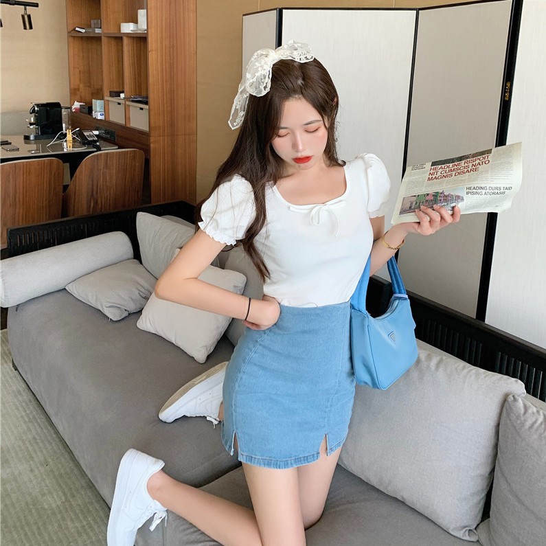 Chân váy jean nữ dáng ôm mini Emilyshop