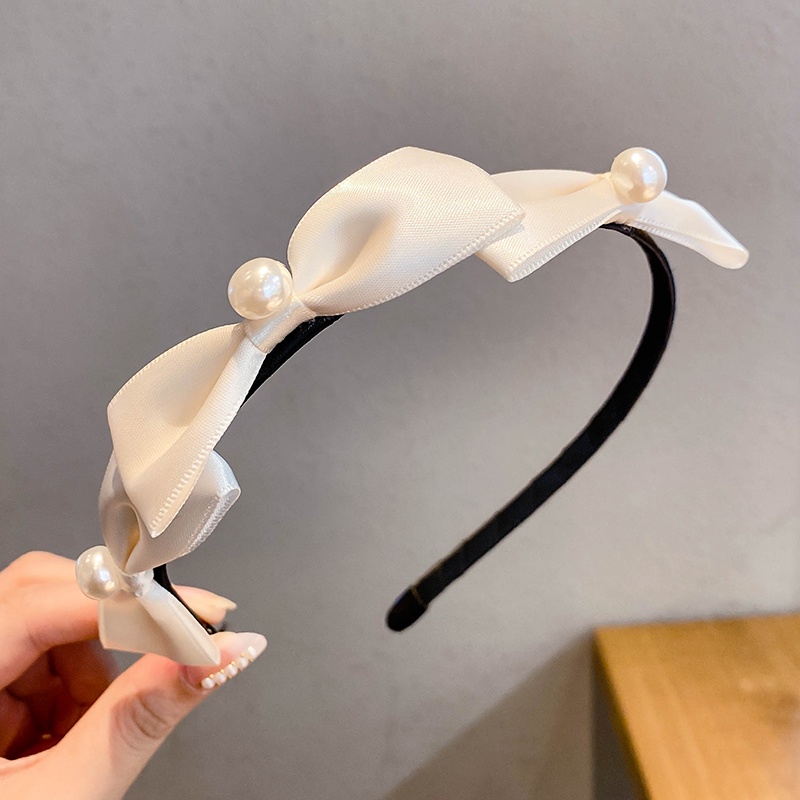 Cài Tóc Nơ Đính Ngọc Trai Tinh Tế Phong Cách Hàn Quốc Mới Cho Nữ