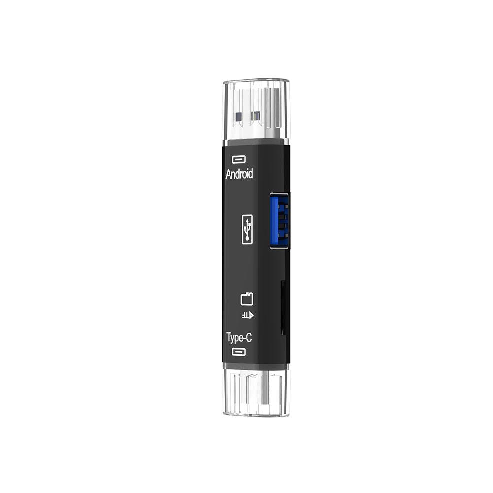 Đầu đọc thẻ nhớ USB 5 trong 1 USB 3.0 Loại C / USB / Micro USB SD Bộ chuyển đổi OTG