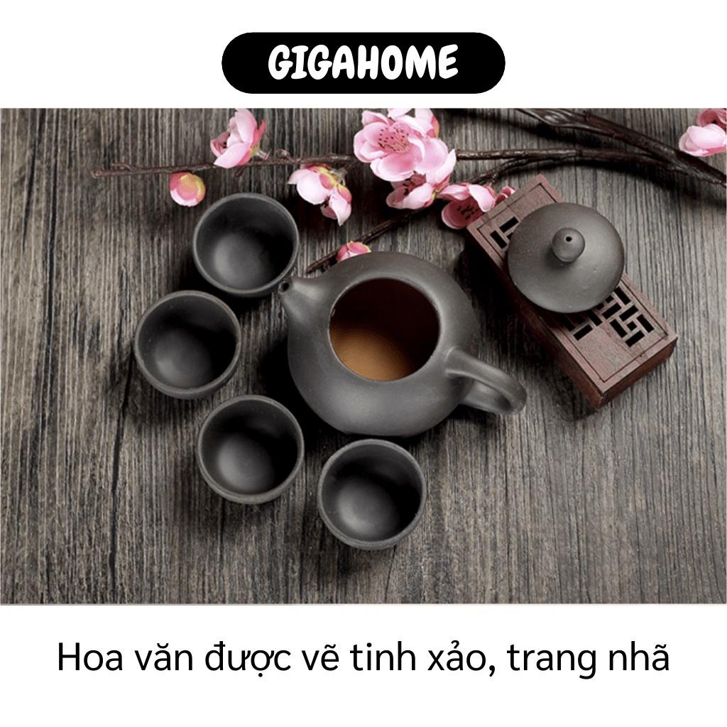 Bộ Bình Trà GIGAHOME Bộ Ấm Trà 4 Tách Gốm Sứ Nhật Bản, Kiểu Dáng Cổ Điển, Độc Đáo 9482