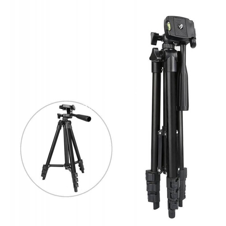 Giá Đỡ Điện Thoại Tripod 3120- GẬY LIVESTREAM 3 CHÂN CỰC đen chắc chắn, để được máy ảnh