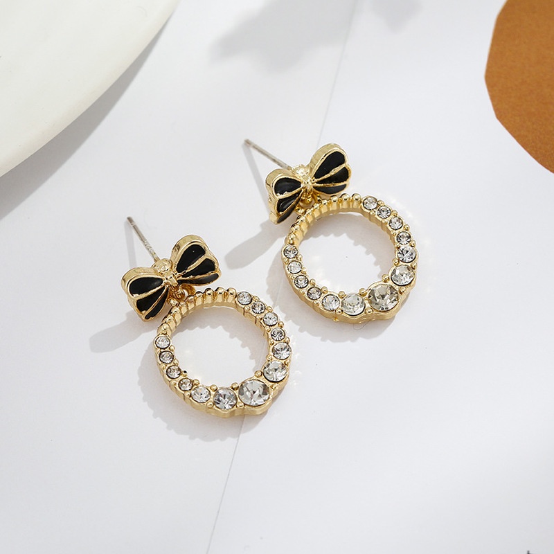 1 Đôi Bông Tai Hình Nơ Bằng Hợp Kim Bạc 925 Thời Trang