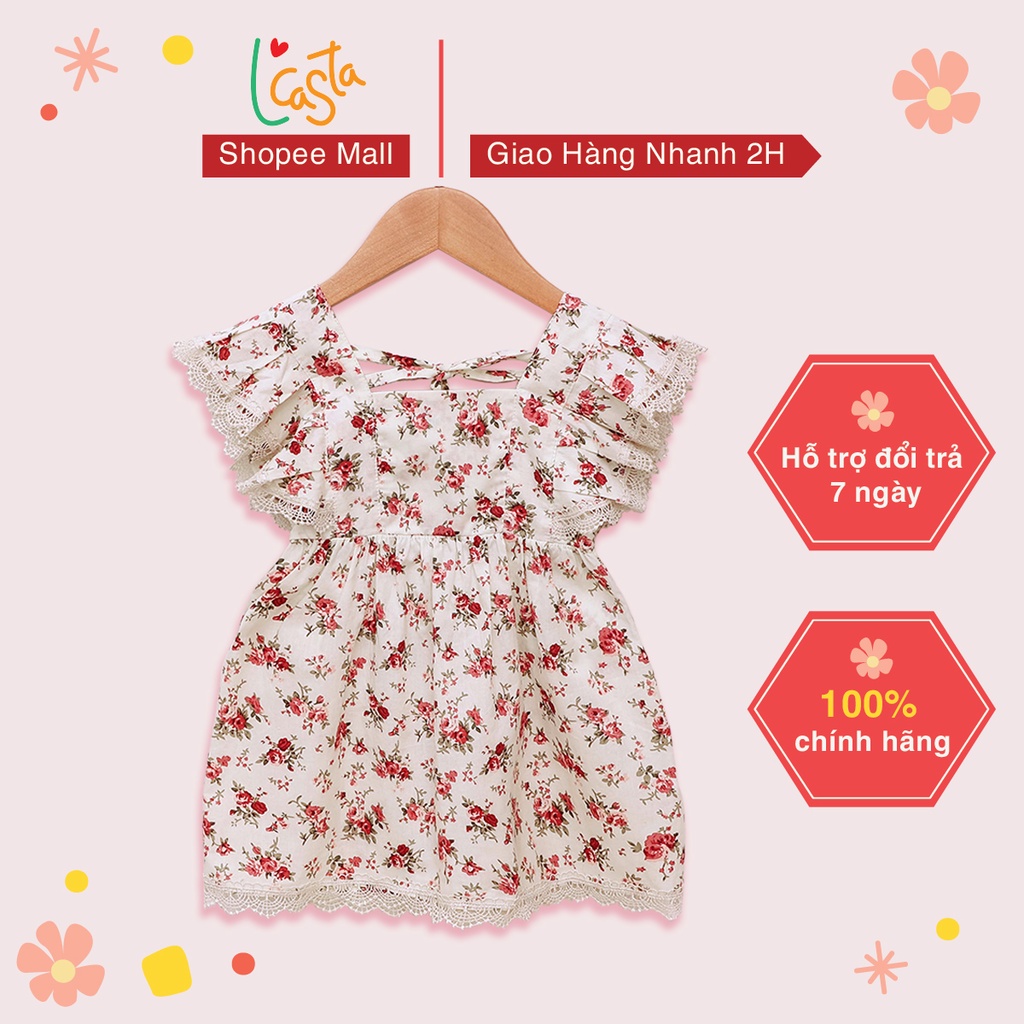 [Mã BMBAU50 giảm 50K đơn 150K] Váy bé gái hoa nhí phối ren xinh xắn dễ thương từ 8-30kg LCasta V14
