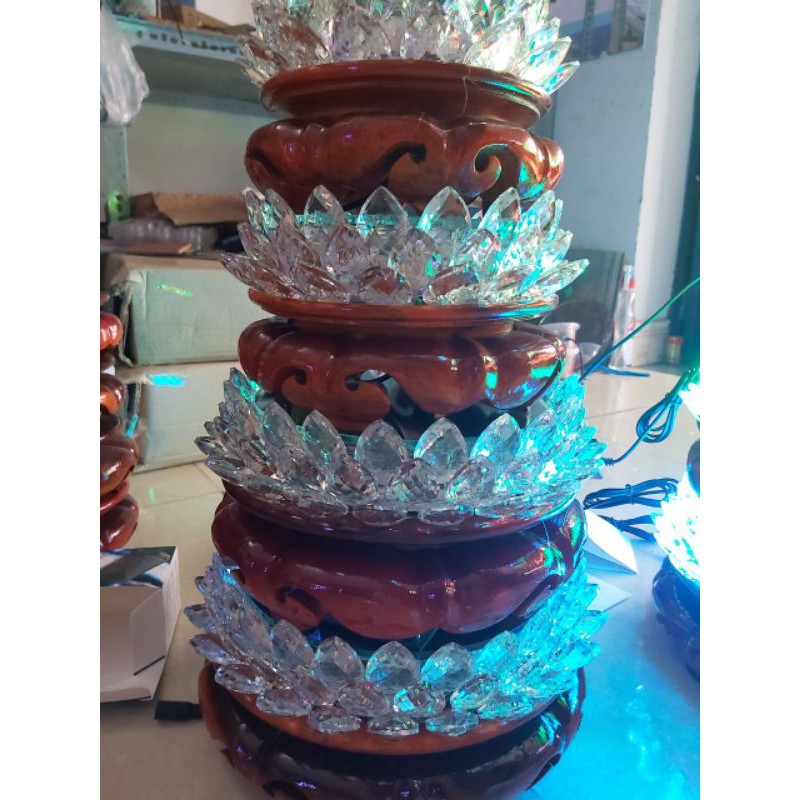 Đế Sen tròn Pha lê thủy tinh