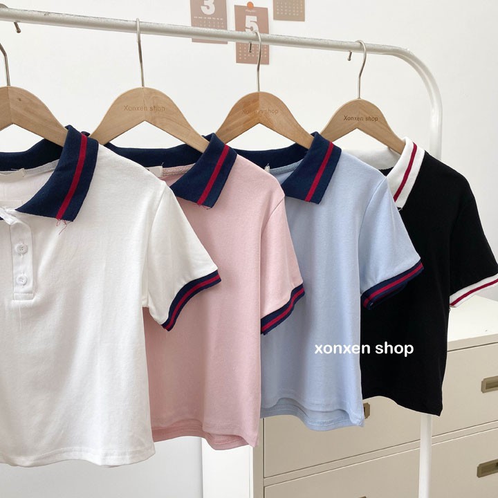 Áo thun polo nữ croptop Xonxen shop chất cotton thoáng mát free size, mã 1135 | BigBuy360 - bigbuy360.vn