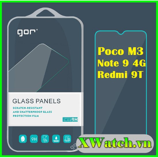 Bộ 2 Kính Cường lực gor Xiaomi Poco M3 / Note 9 4G / Redmi 9T