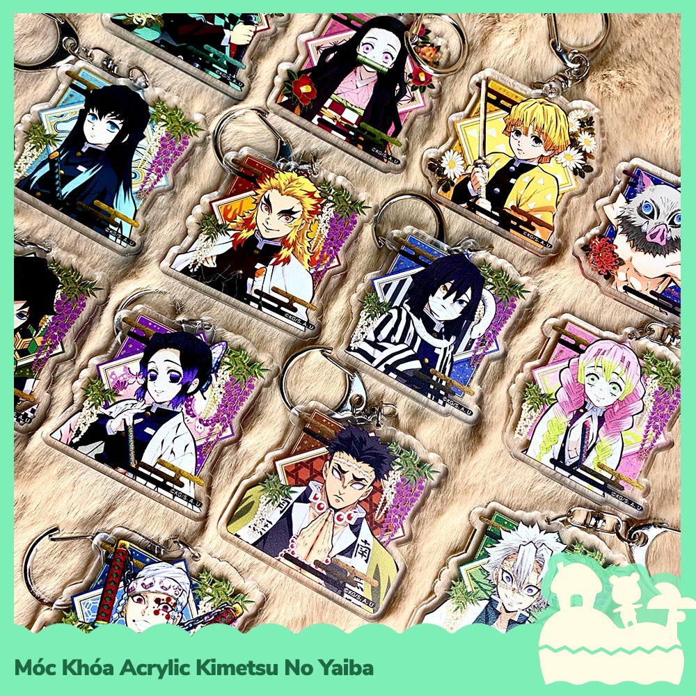 Móc Khóa Acrylic TGDQ Kimetsu No Yaiba Demon Slayer Dáng Điệu Nhiều Nhân Vật