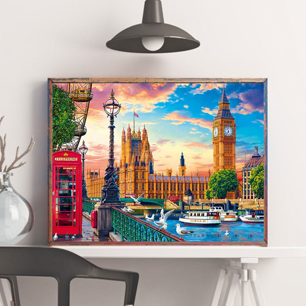 Tranh Thêu Trang Trí Thủ Công 5d Hình Thành Phố