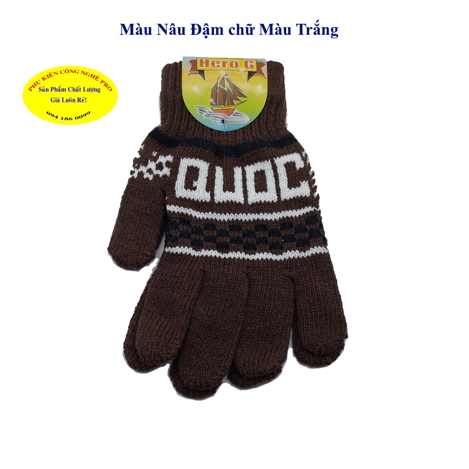 Găng tay len Bao tay len dày cho Nam Bít ngón In chữ Nhãn HERO G Giữ ấm Chống nắng Hút mồ hôi Bảo vệ da tay Sx tại VN