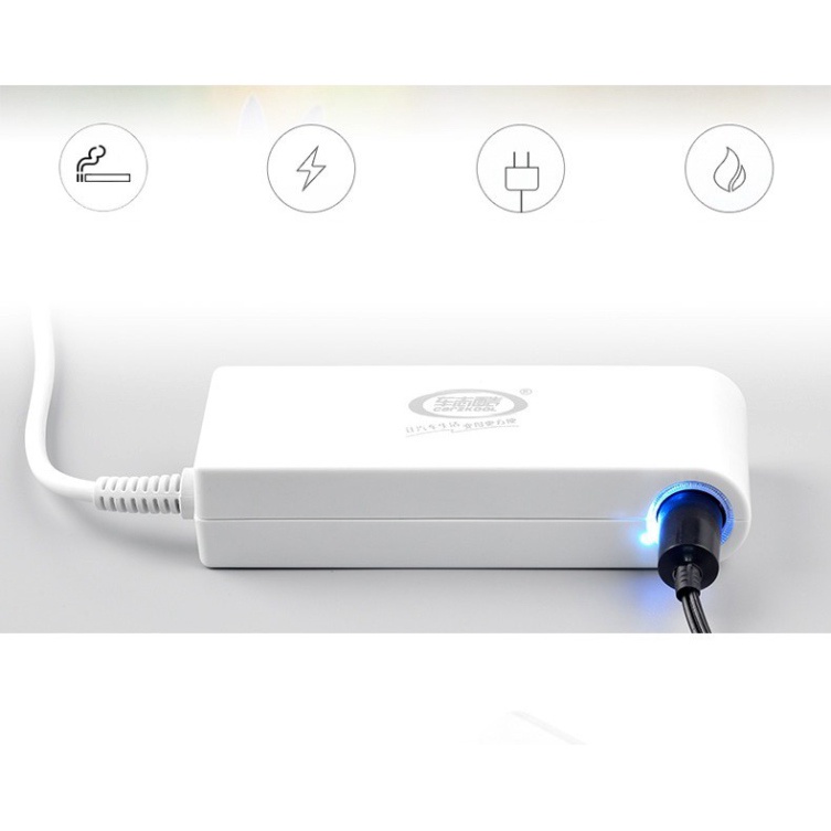 Bộ chuyển đổi nguồn từ 220V sang 12V-10A công suất 120W đầu ra dạng chân tẩu ô tô màu trắng - Sản phẩm chuẩn size