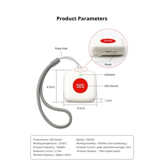 Nút ấn SOS khẩn cấp thông minh Zigbee Tuya (Cần Hub Zigbee)