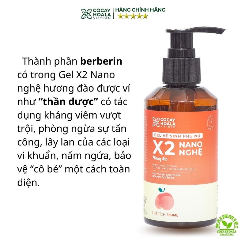 Dung Dịch Vệ Sinh Phụ Nữ Thảo Dược Hồng Mịn Se Khít Gel X2 Nano Nghệ Cocayhoala 150ml