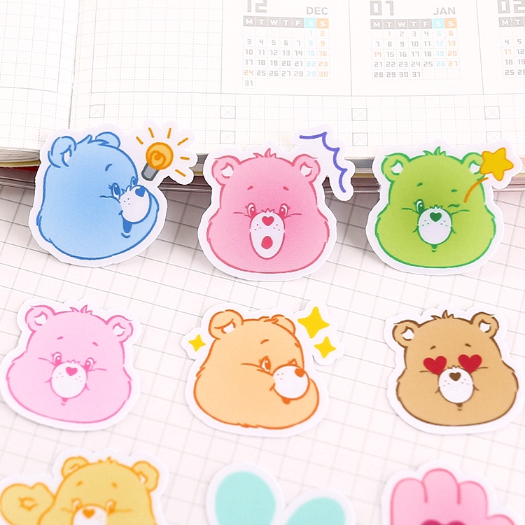Set 40 hình dán phong cách gấu Q-1 trang trí sổ tay máy tính ván trượt đa dụng