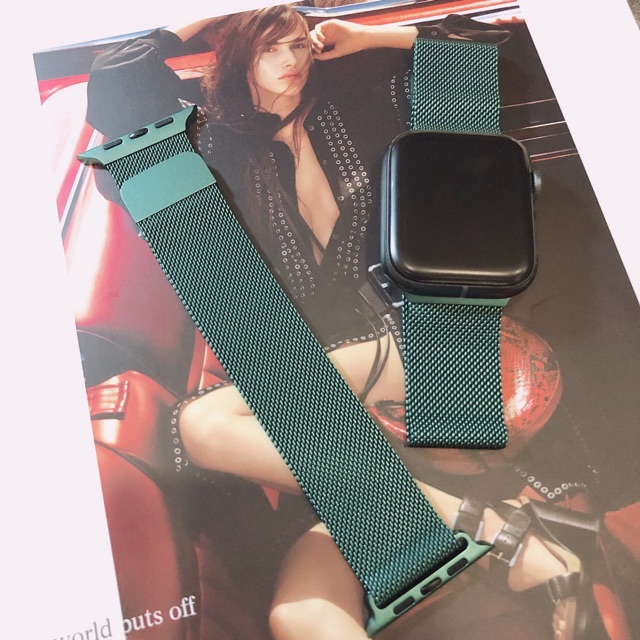 Dây Apple Watch Milanese xanh midnight green