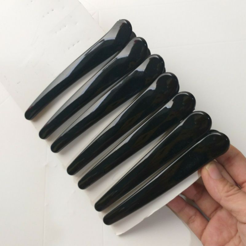 Kẹp mỏ vịt nhựa cứng màu đen loại đại 12cm (Ảnh thật)
