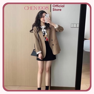 Áo Vest thu xuân kiểu hàn thời trang công sở đi chơi áo blazers hai lớp mặt trong kẻ sọc phong cách order Quảng châu