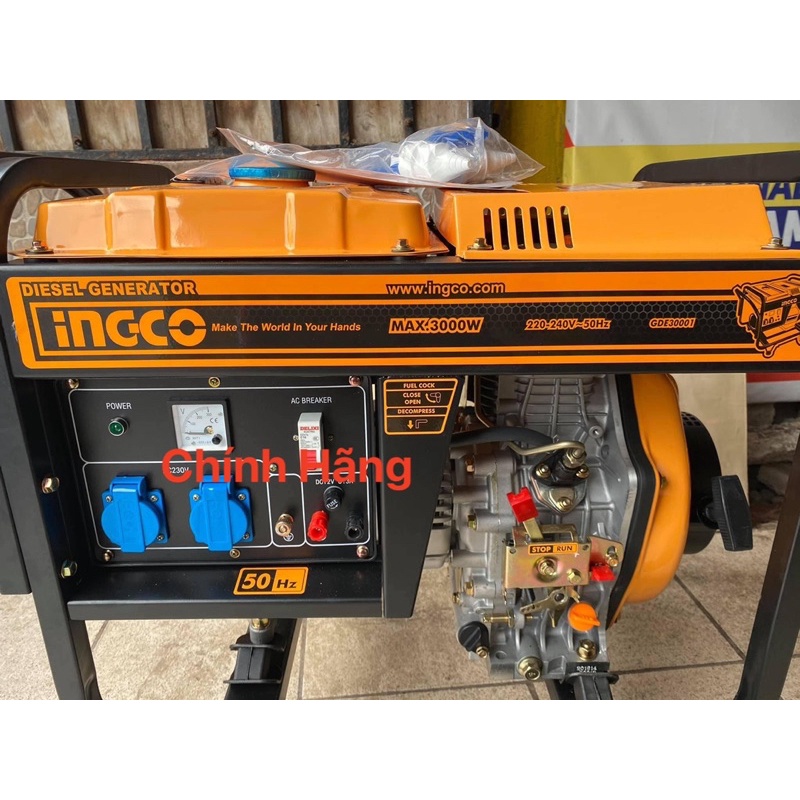 INGCO Máy phát điện dùng dầu DIESEL 3.0 KW GDE30001  (Cam kết Chính Hãng 100%)