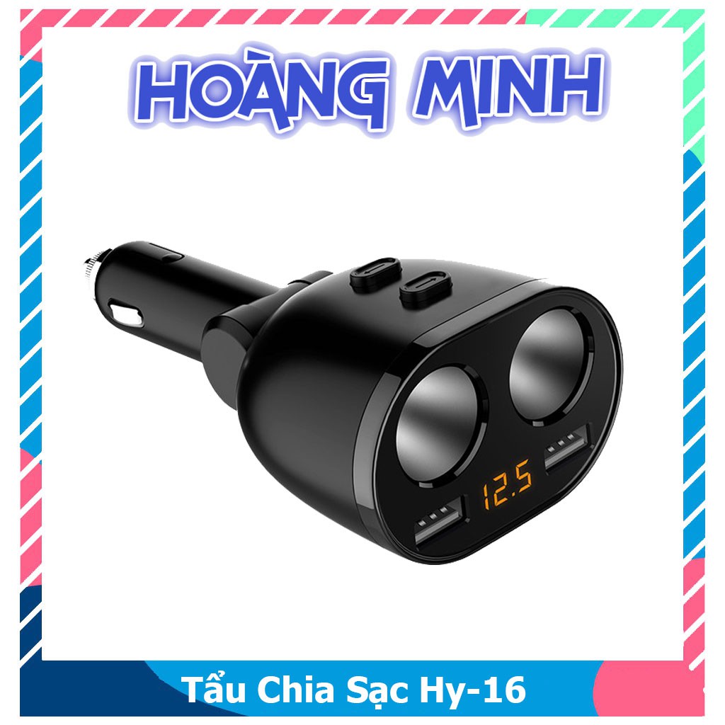 [Mã LIFEAU01 giảm 10% tới 50k đơn 150k] Tẩu sạc chia sạc ô tô hyundai cao cấp HY-16 (Bảo hành 12 tháng)