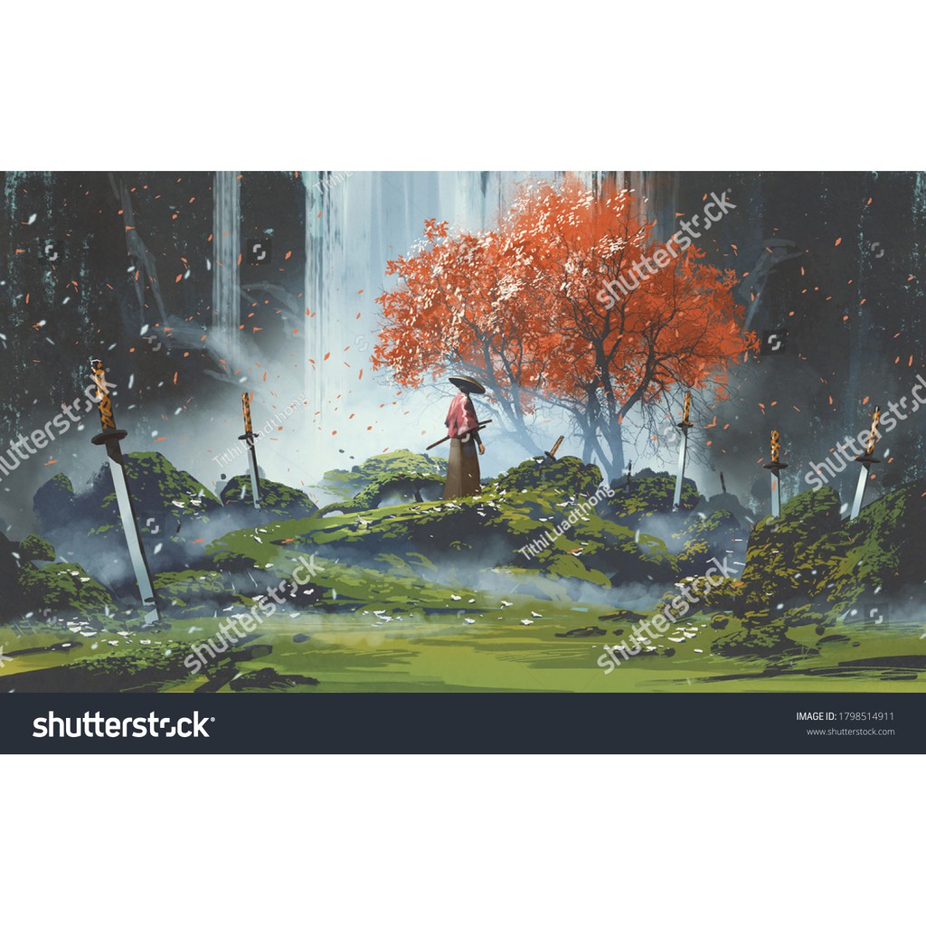 Tranh lụa 3d Samurai Nhật Bản SMRNB-09