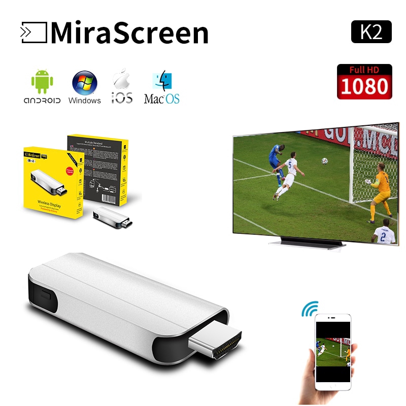 Thiết Bị Truyền Tín Hiệu Màn Hình Không Dây Mirascreen 2.4g 1080p Hd Wifi Dongle Ios Andriod