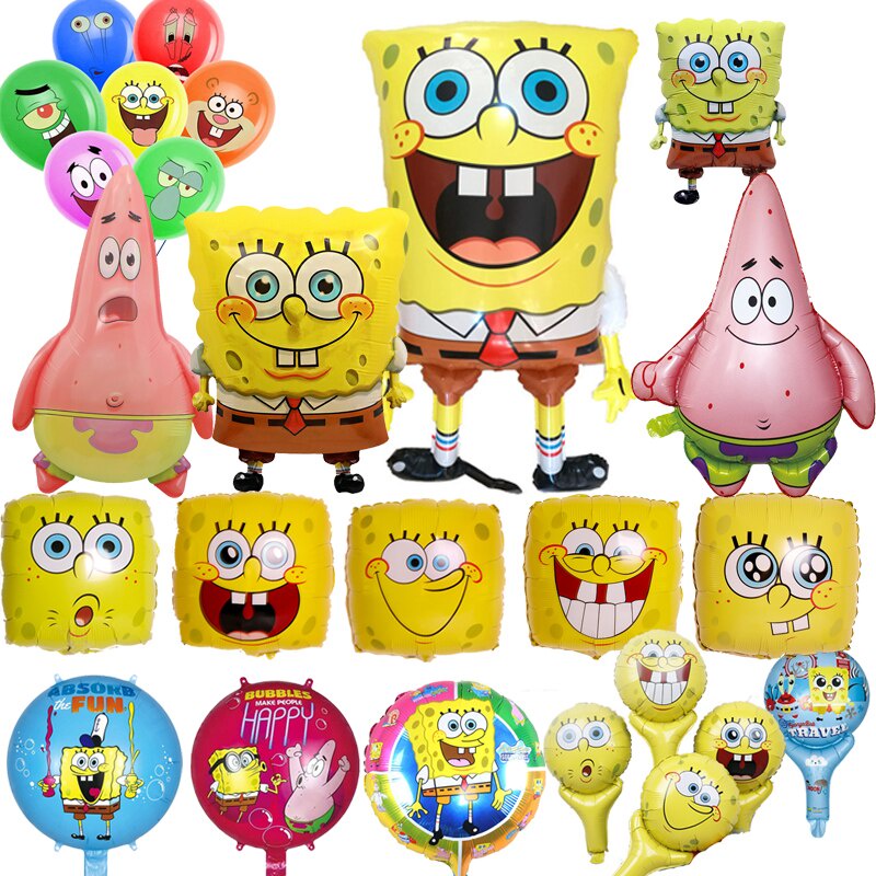 Bong bóng lá nhôm hình hoạt hình SpongeBob 33 inch dùng trang trí tiệc sinh nhật cho bé