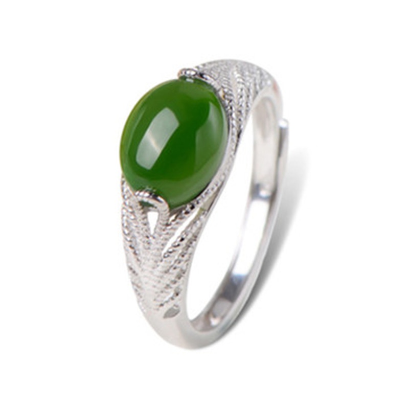 Crystal Jade Ring Women's   Silver Plated Emerald Opening Fashion New Crystal Ring Birthday Gift