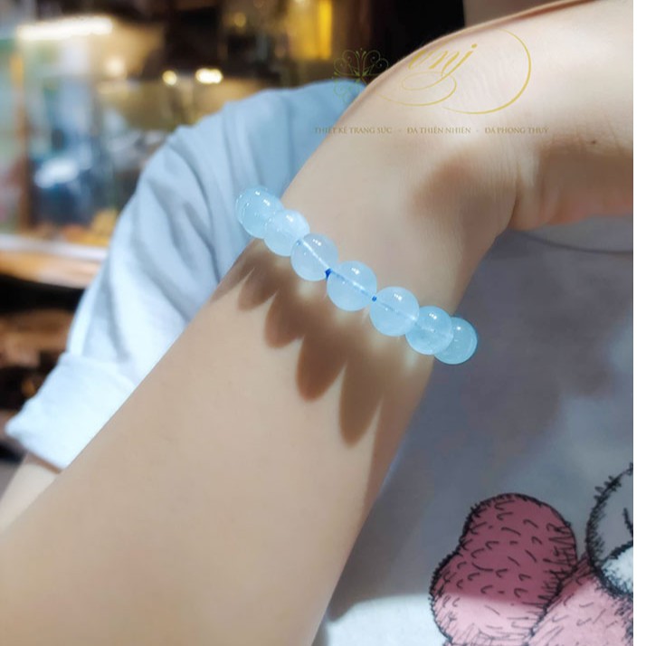 Vòng tay hạt Aquamarine 8mm -12mm