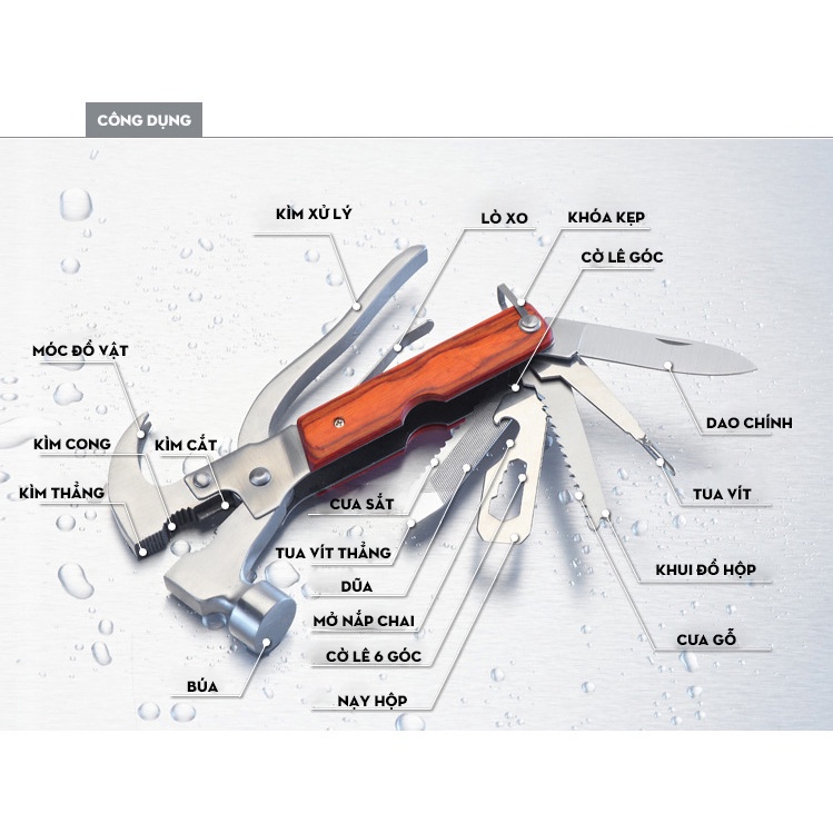 Bộ dao búa đi phượt đa năng 7 in 1 - Baystore
