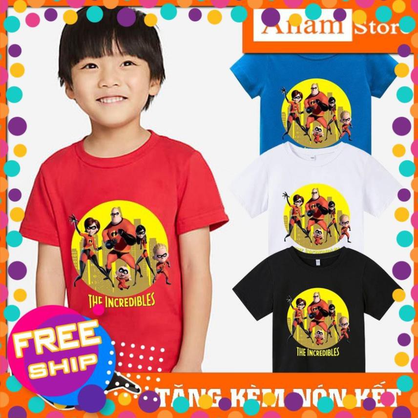 Áo thun trẻ em gia đình siêu nhân, Tặng kèm nón kết, có size người lớn, Anam Store
