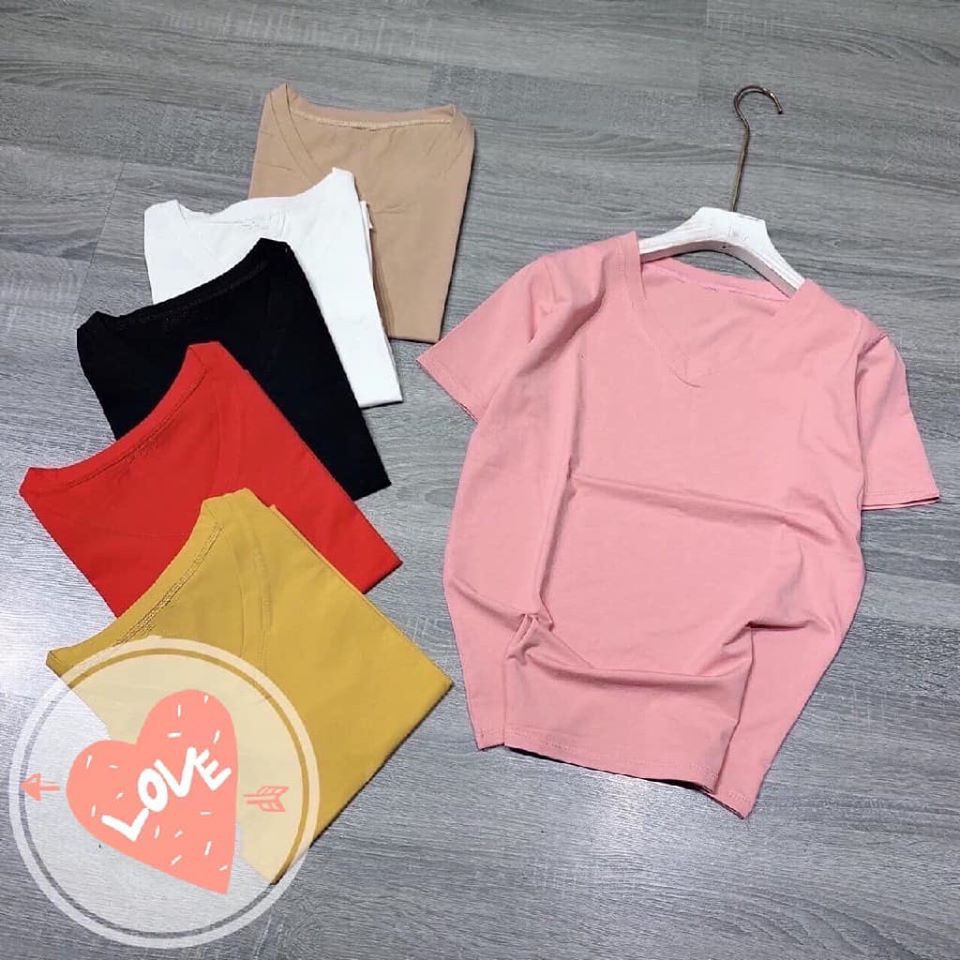 RẺ VÔ ĐICH- FREE SHIP- ẢNH THẬT ÁO PHÔNG CỘC TAY CỔ TIM CỰC CHẤT HOTTREND