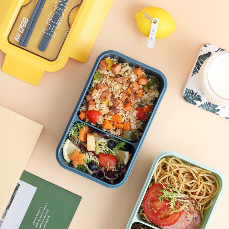 FREESHIP ĐƠN 50K_Hộp cơm giữ nhiệt 2 ngăn Lunch Box 850ml