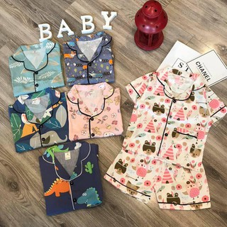 Combo 3 bộ Đồ ngủ Pijama cho bé trai, bé gái 1-5 tuổi mẫu xuân - hè 2019