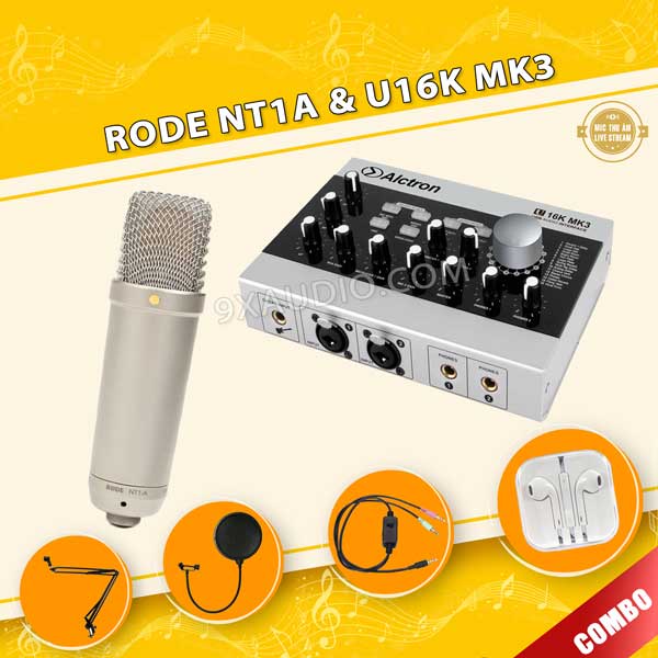 Combo Mic Livestream Chuyên Nghiệp Rode NT1A & U16K MK3