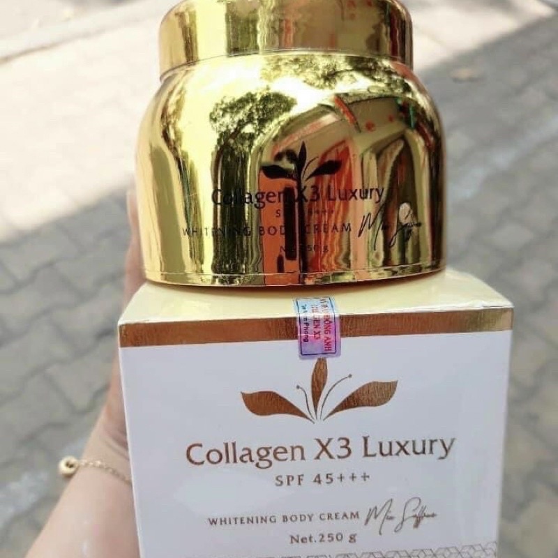 Kem Body Collagen X3 Luxury Giúp Da Trắng Sáng Bật Tone Mịn Màng 250gr