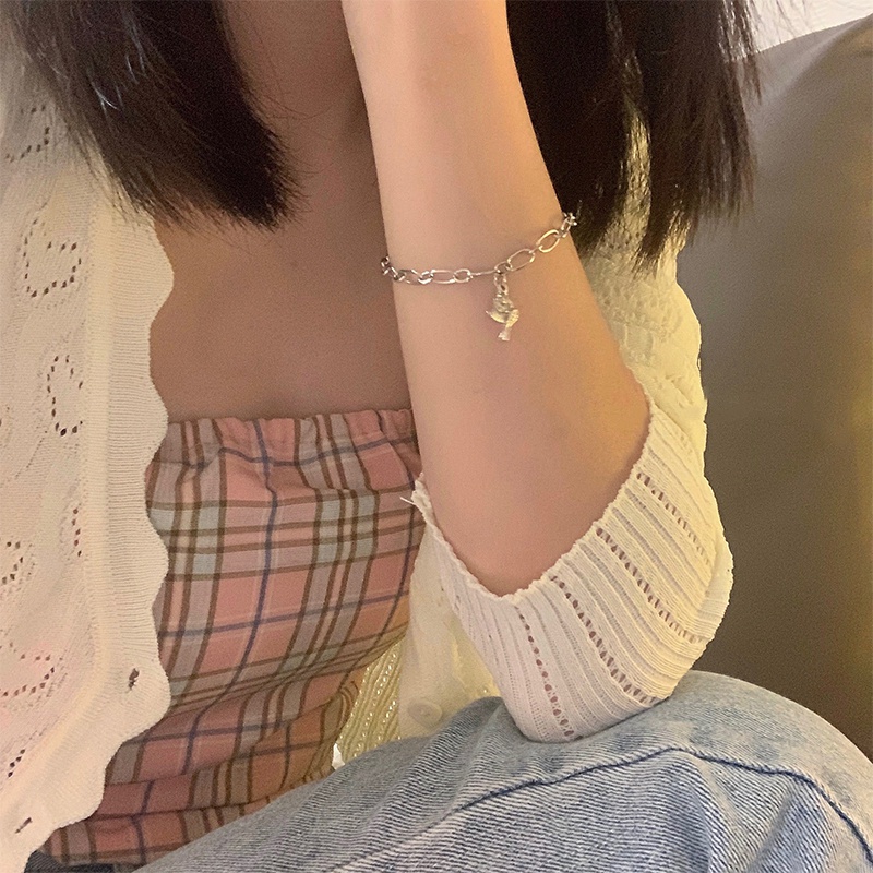 [mo] Vòng Đeo Tay Thiết Kế Đơn Giản Hình Hoa Hồng Nhỏ Cá Tính Cá Tính